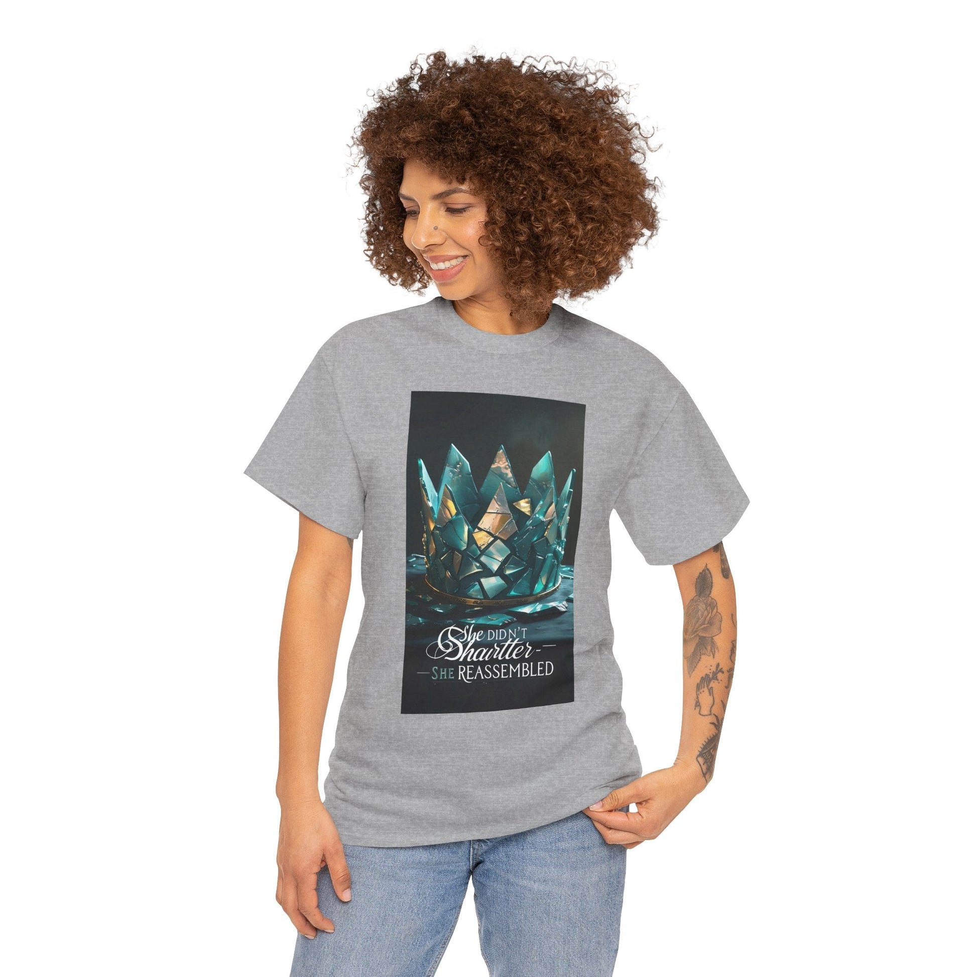 Stunning Crystal Crown Tee, Graphic T-Shirt, Unisex Cotton Top, Unique Gift, Fantasy Apparel, Holiday T-Shirt Printify