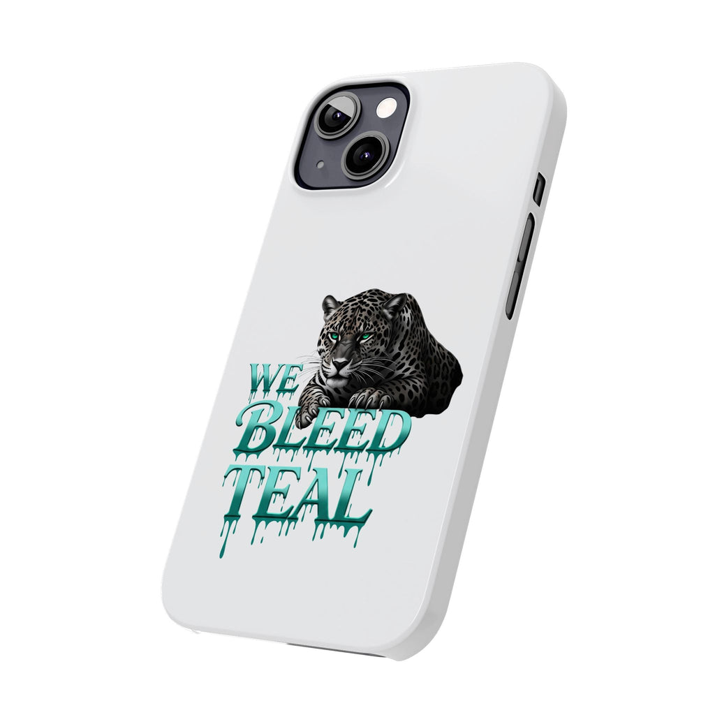 Teal Panther Slim Phone Case - Bold Animal Design, Unique Gift for Wildlife Lovers, Stylish Phone Accessory, Modern Aesthetic, Trendy [...] Printify