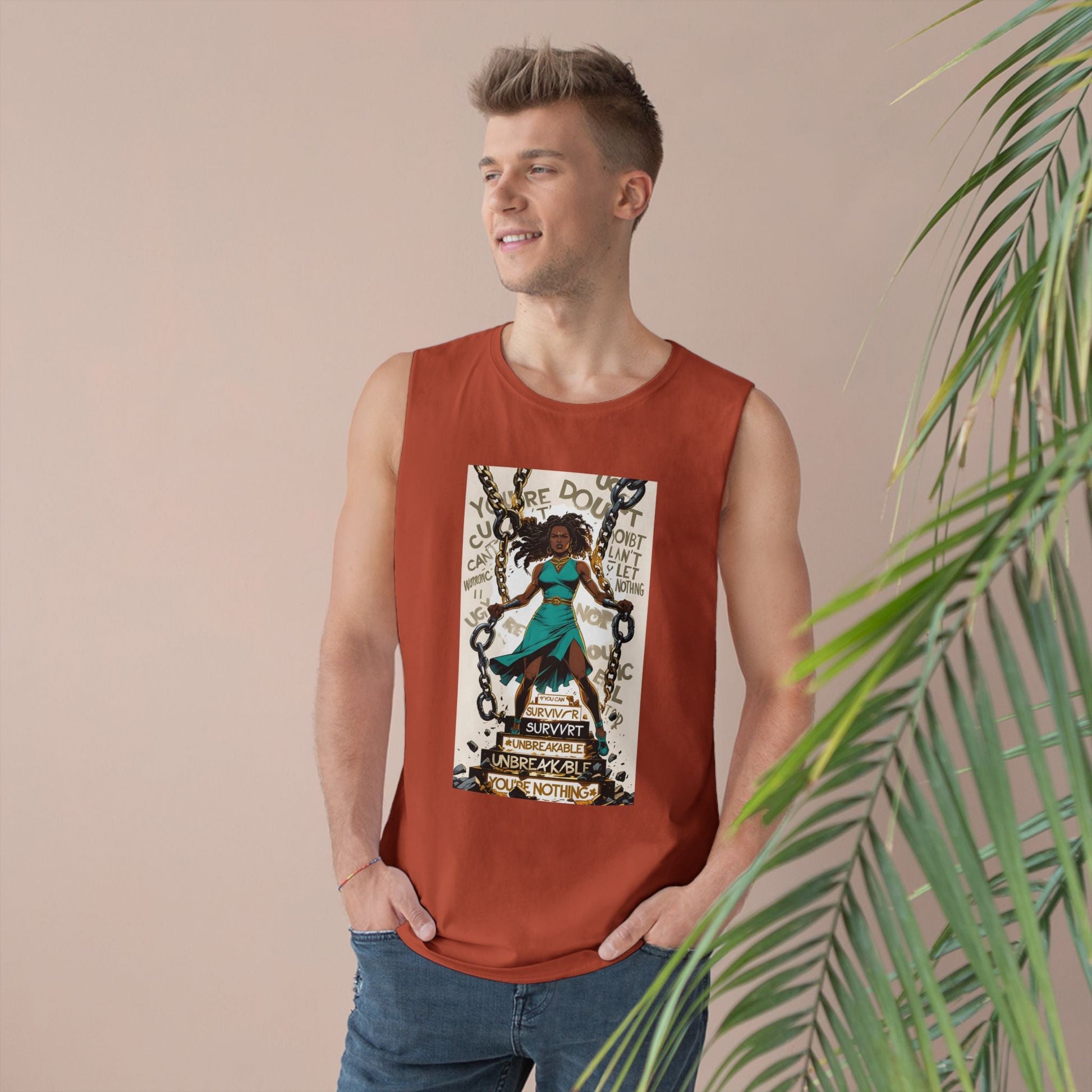 Empowering Unisex Tank Top - Unbreakable Resilience, Inspirational Workout Wear, Summer Fashion, Gift for Her, Affirmation Top Printify