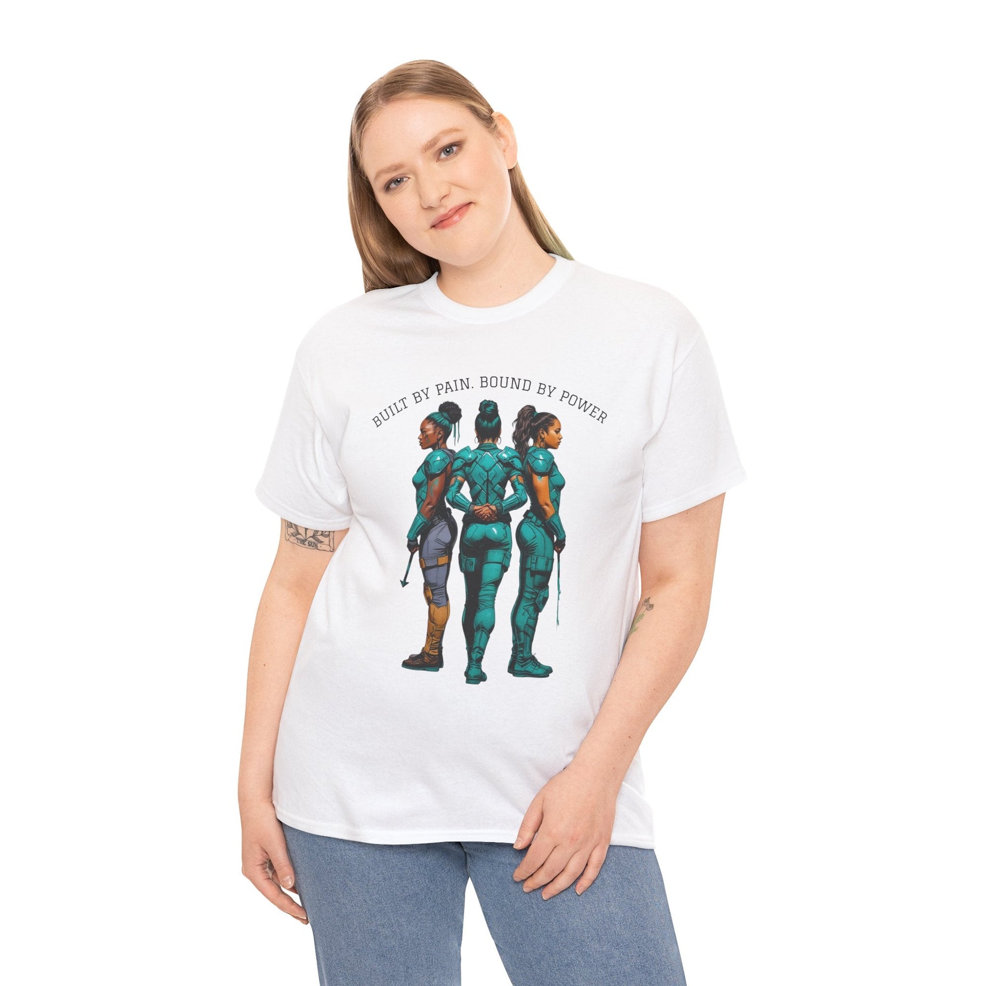 Empowering Unisex Heavy Cotton Tee - We Bleed, We Rise, Everyday Heroes, Stylish Casual Wear, Gift for Superhero Fans Printify