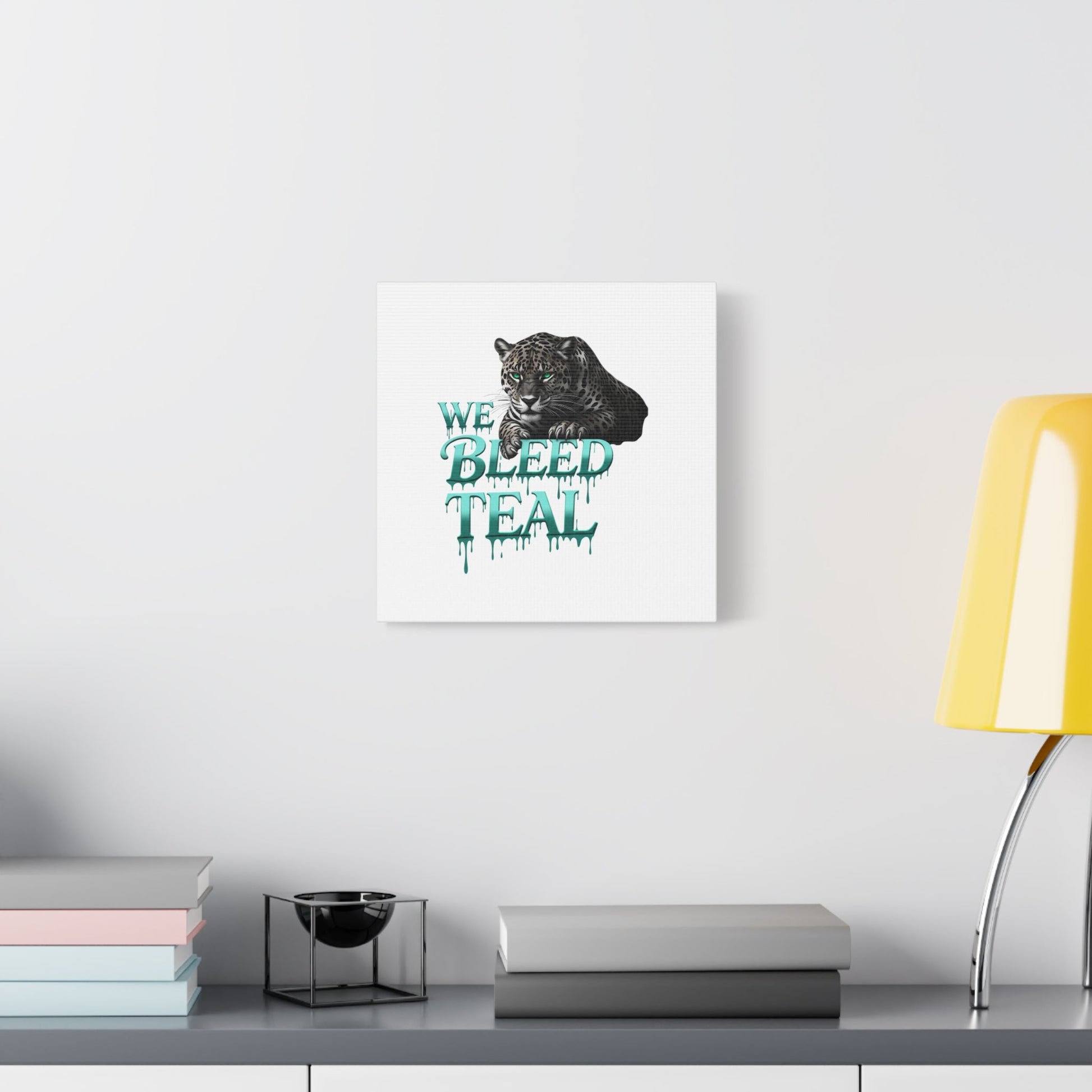 Teal Leopard Canvas Art Print, Modern Wall Decor, Animal Lover Gift, Home Interior Design, We Bleed Teal Artwork Printify
