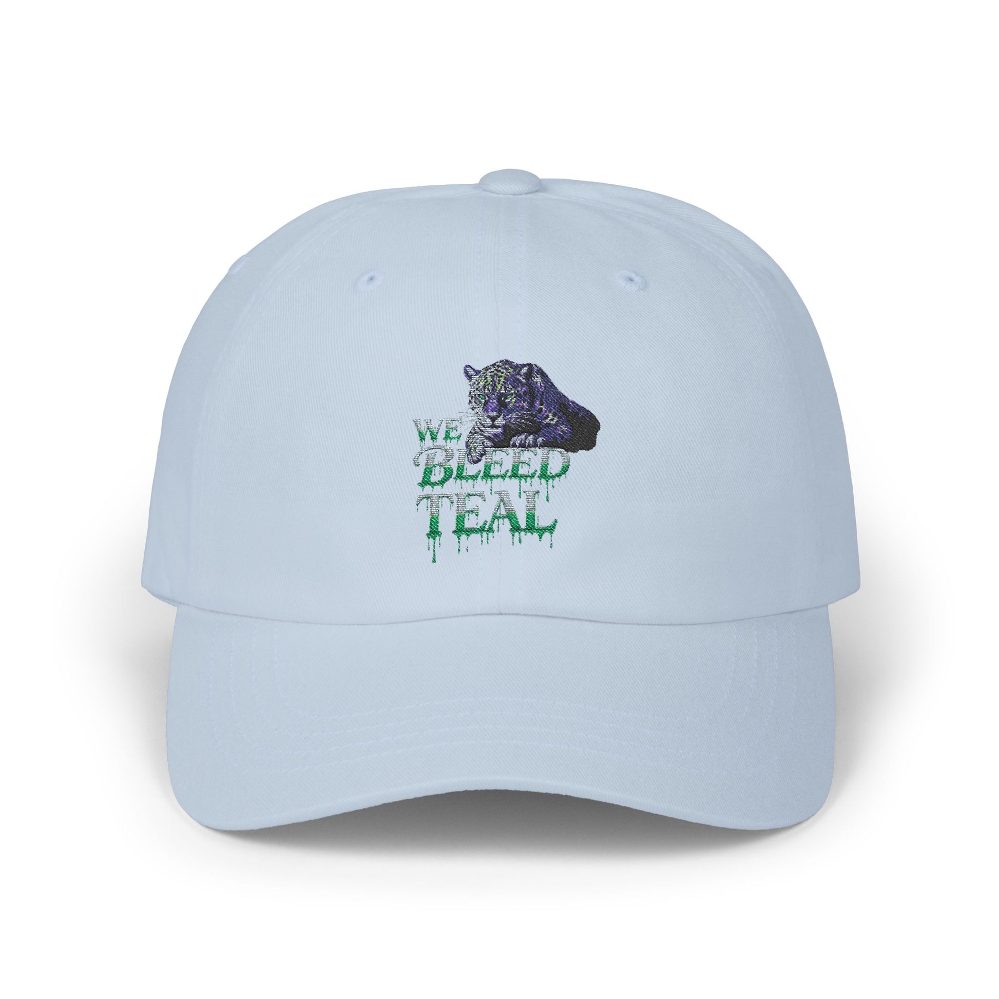 We Bleed Teal Dad Cap, Classic Baseball Hat, Gift for Sports Fans, Summer Accessory, Casual Wear, Cool Dad Gift