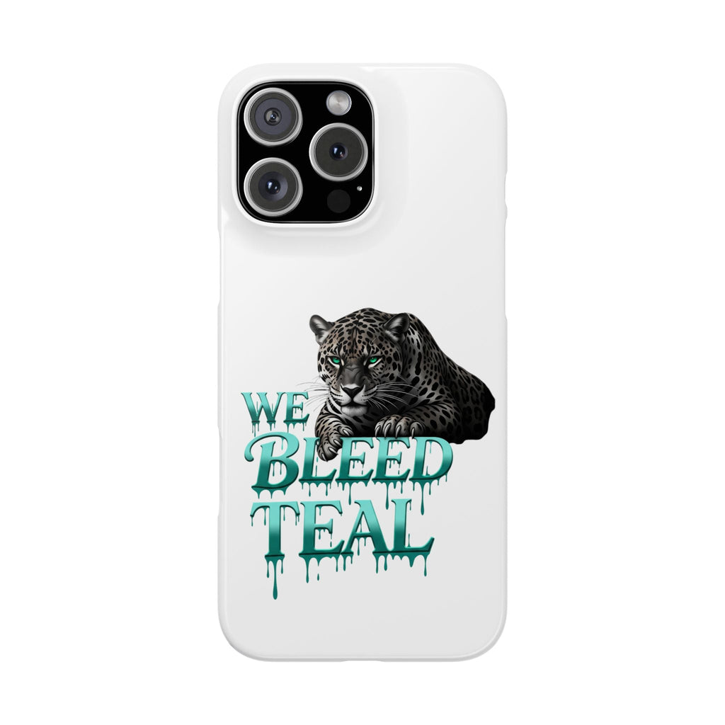 Teal Panther Slim Phone Case - Bold Animal Design, Unique Gift for Wildlife Lovers, Stylish Phone Accessory, Modern Aesthetic, Trendy [...] Printify