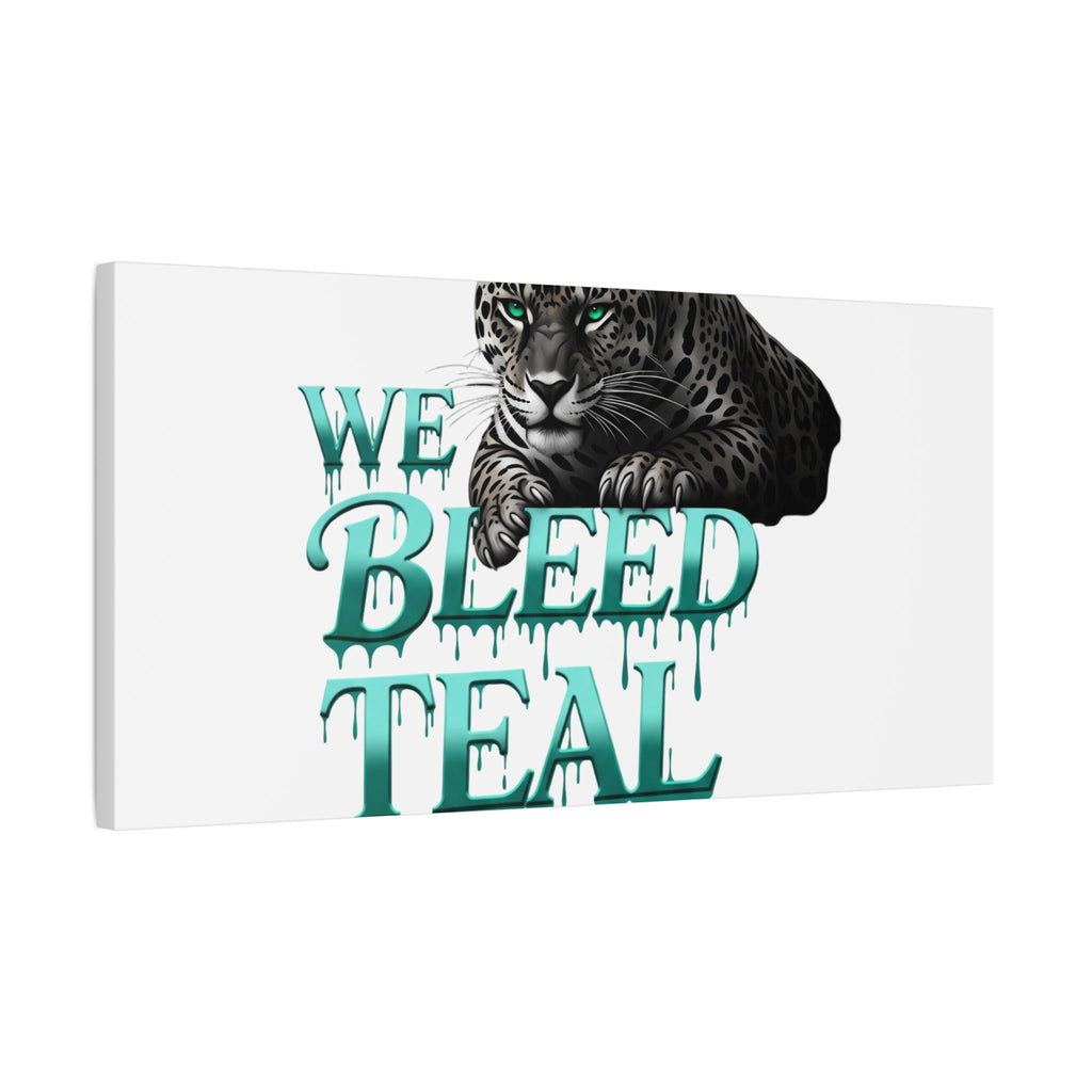 Teal Leopard Canvas Art Print, Modern Wall Decor, Animal Lover Gift, Home Interior Design, We Bleed Teal Artwork Printify