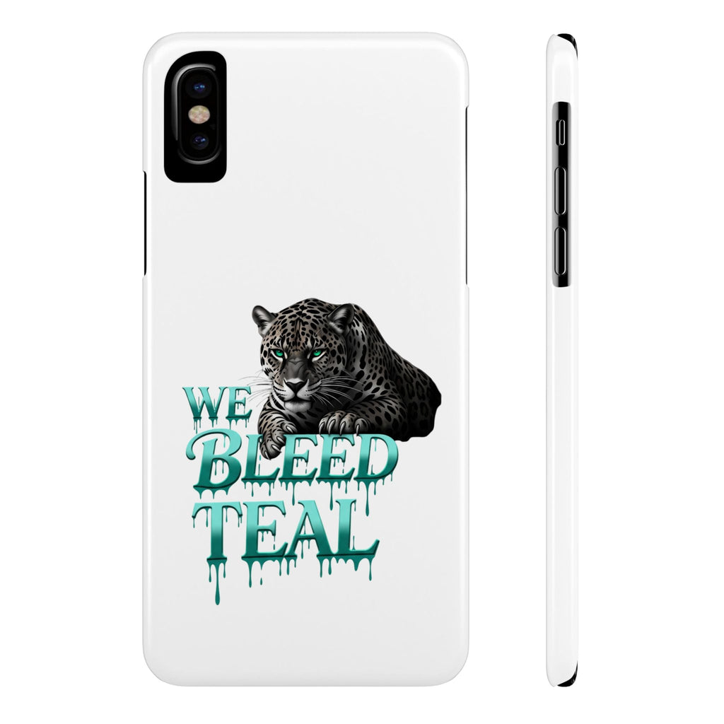 Teal Panther Slim Phone Case - Bold Animal Design, Unique Gift for Wildlife Lovers, Stylish Phone Accessory, Modern Aesthetic, Trendy [...] Printify