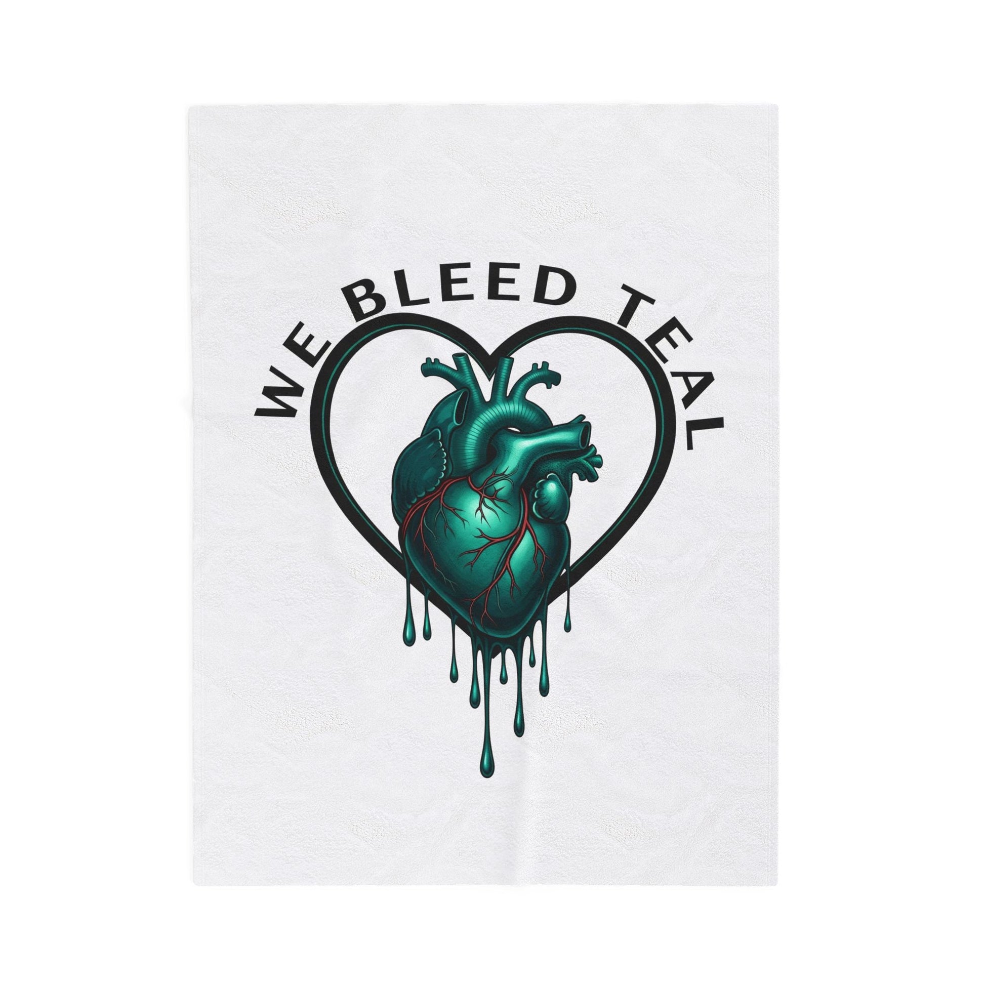 Teal Heart Soft Plush Blanket, Cozy Throw for Home, Ideal for Gifts, Pet Lovers, Versatile Blanket, Unique Decor Printify