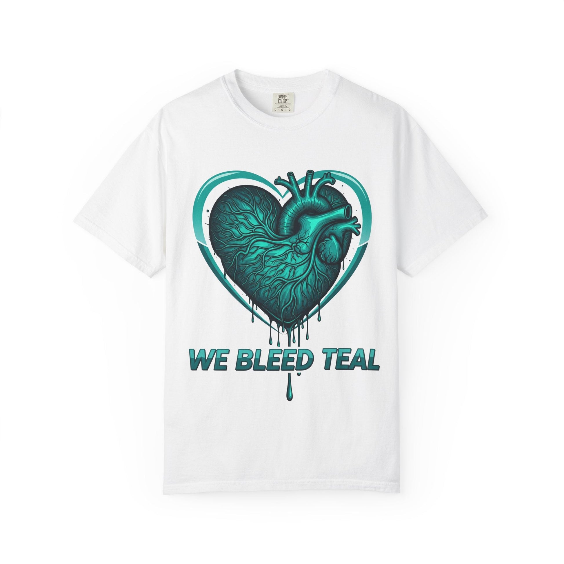 Teal Heart T-Shirt, Unisex Casual Shirt, Heart Health Awareness Tee, Gift for Men & Women, Comfortable Everyday Wear, We Bleed Teal Printify