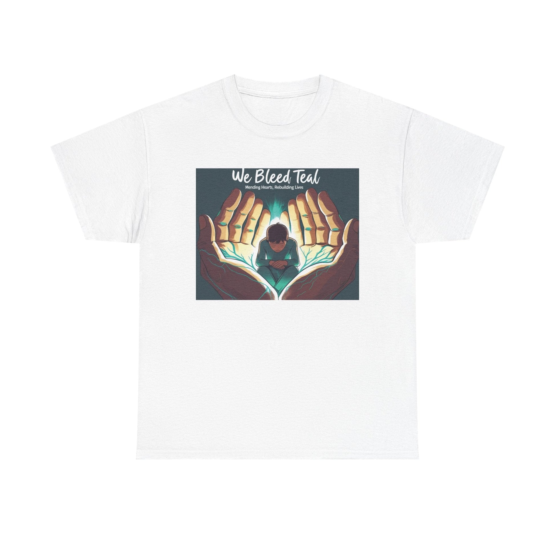 Teal Awareness Tee - We Bleed Teal - Unisex Heavy Cotton Shirt, Support Teal Ribbon, Gift for Awareness Events, Casual Wear, Summer Style