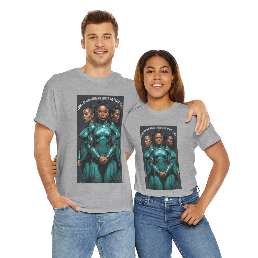 Futuristic Triple Goddess Tee, Graphic T-Shirt, Unisex Cotton Shirt, Casual Wear, Perfect Gift for Sci-Fi Fans, Everyday Style Printify